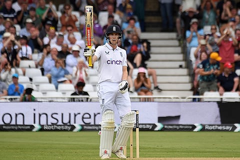 Harry Brook celebrates half century against West Indies